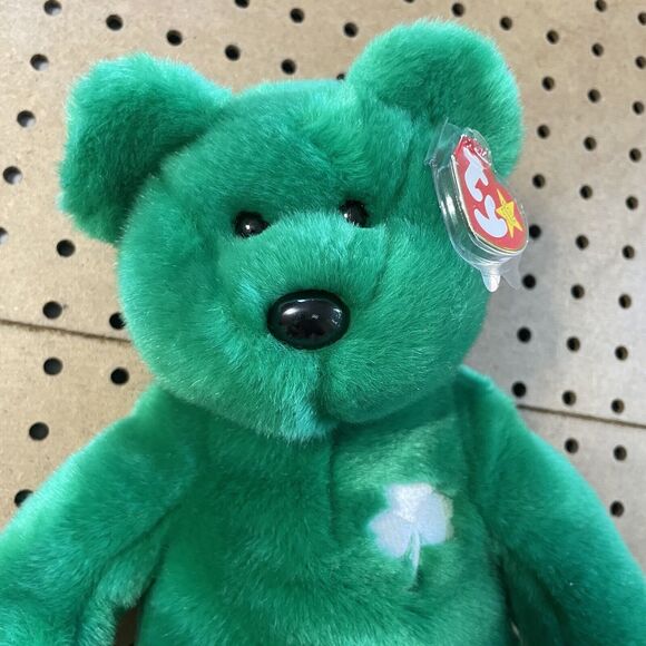 NWT Large TY Beanie Babies Buddies Erin 1998 Shamrock Green Retired RARE - Picture 3 of 10